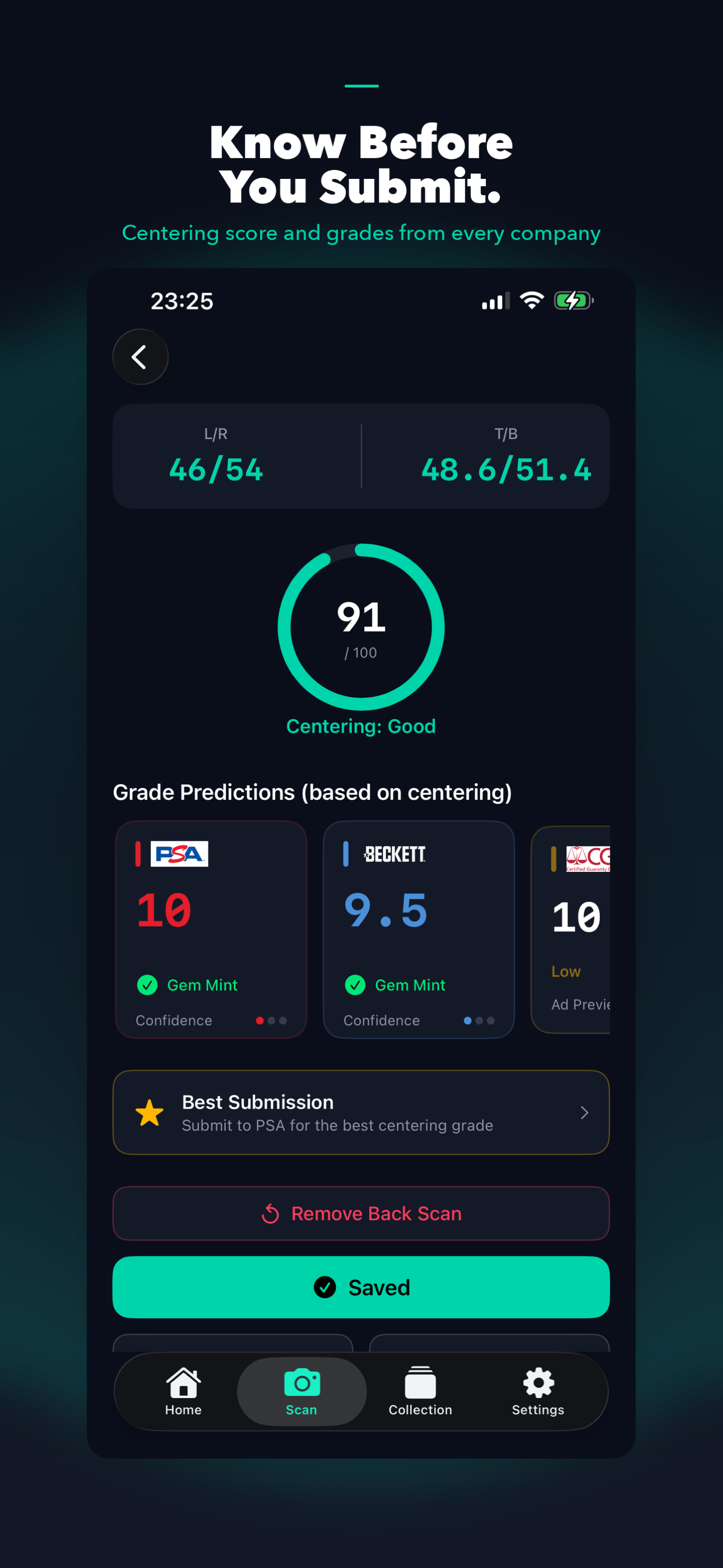 Grade predictions across six grading companies