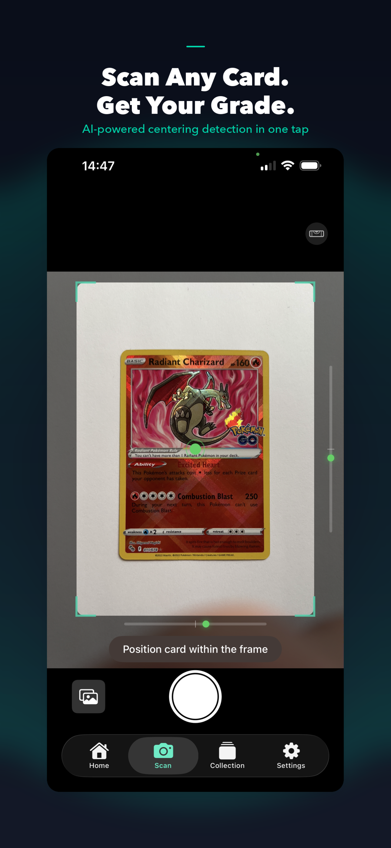 Card automatically detected by camera